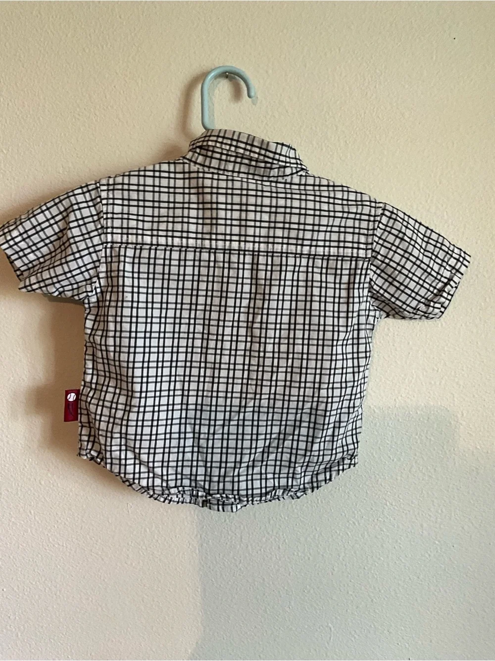2005 Vintage Spring Training Gymboree Navy White Check Button-Down Shirt 6-12